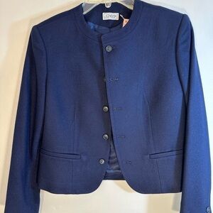 JG Hook Vintage Womens Size 6 Long Sleeve Wool Jacket Blazer Navy Blue Lined